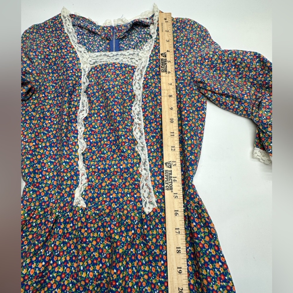 Vintage 60-70’s Floral Long Sleeve prairie Dress handmade women’s size small - Picture 9 of 16